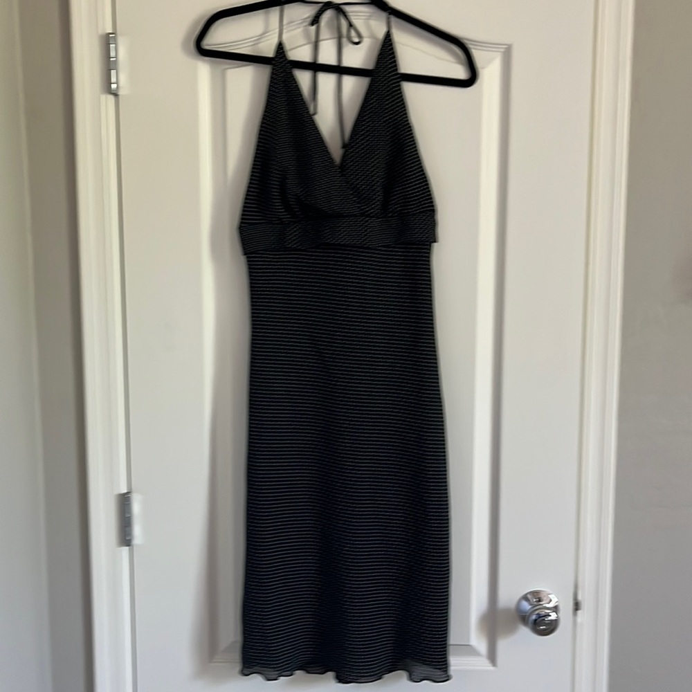 Black & White Polka Dot Halter Dress